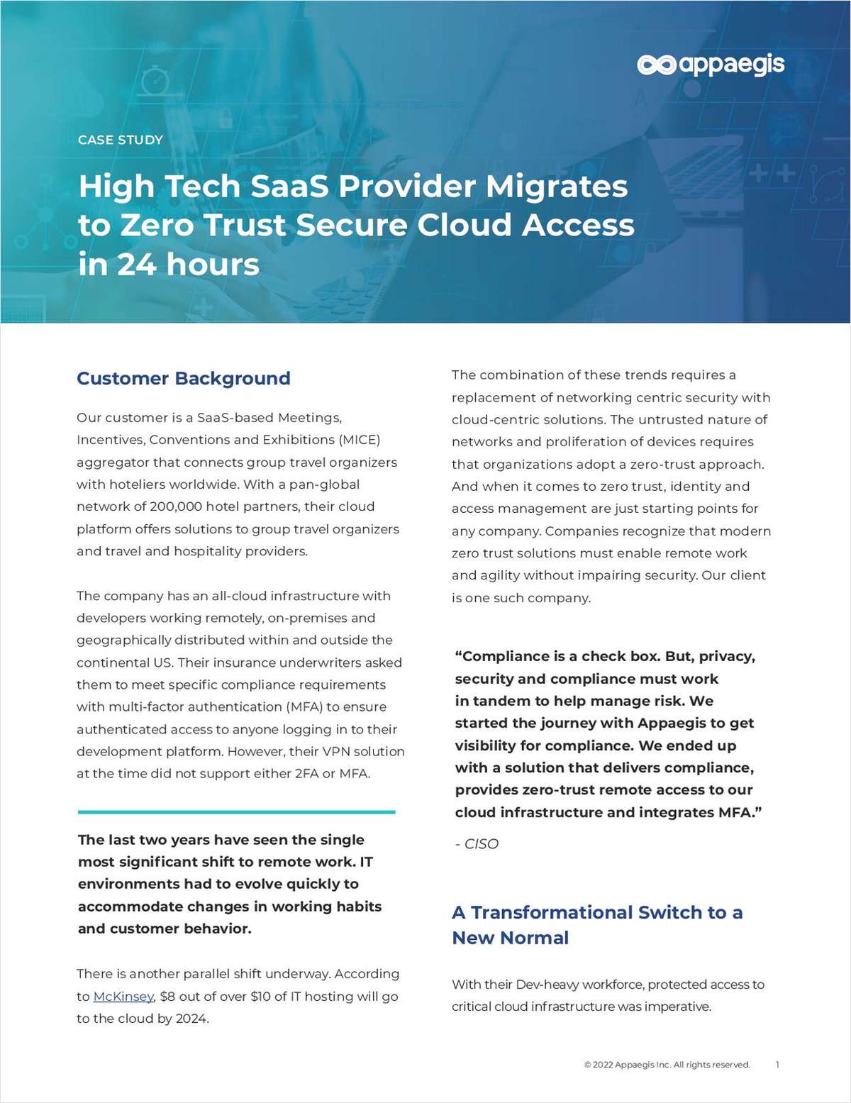 Leading SaaS Provider Migrates to Secure Cloud Access in 24 Hours