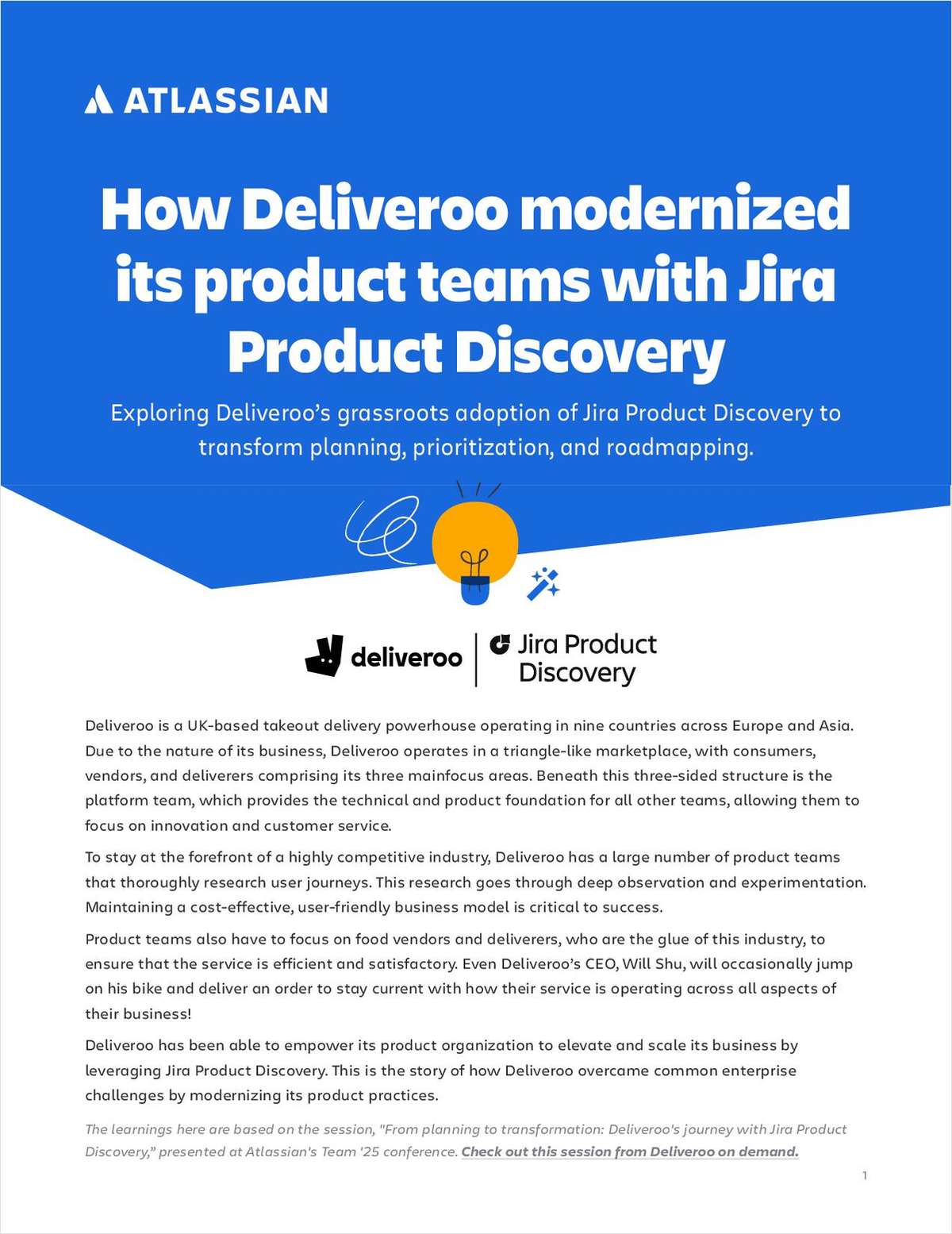 How Deliveroo modernized its product teams with Jira Product Discovery