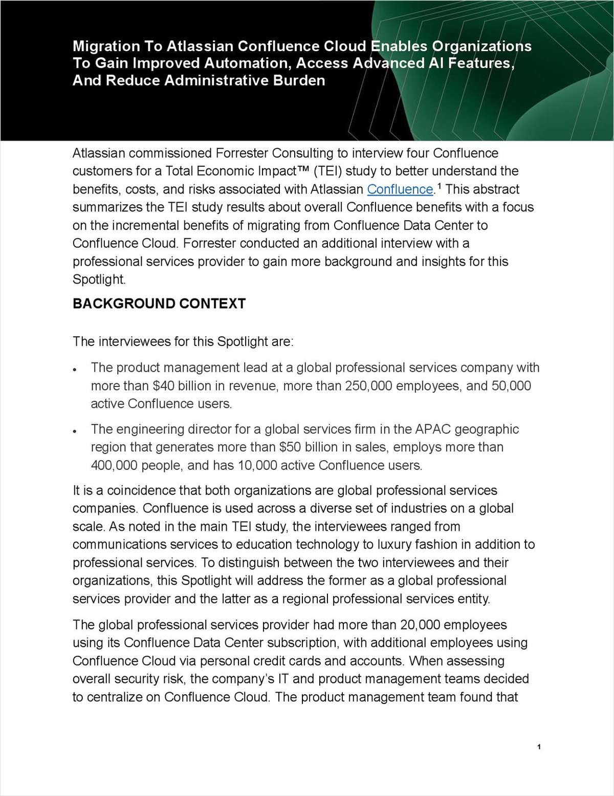 Driving efficiency and ROI: Spotlight on Confluence Cloud transformation