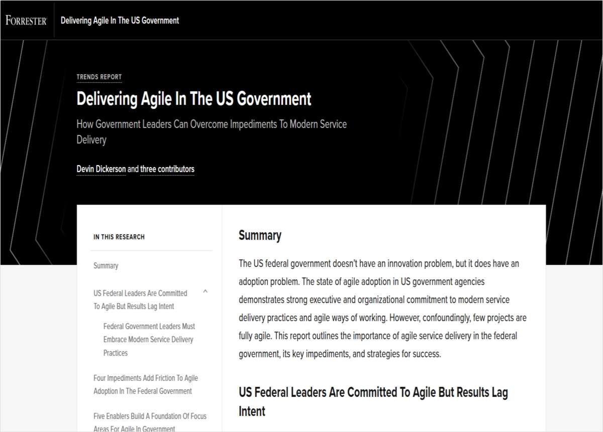 Delivering Agile in the US Government