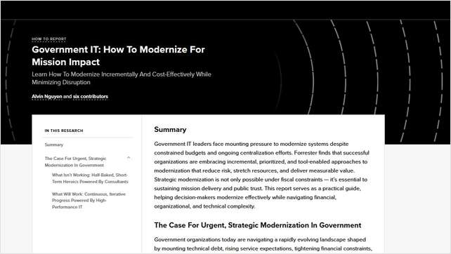 Government IT: How to modernize for mission impact