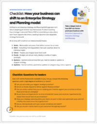 Enterprise Strategy & Planning: Checklist: How your business can shift to an Enterprise Strategy and Planning model