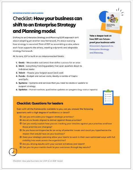 Enterprise Strategy & Planning: Checklist: How your business can shift to an Enterprise Strategy and Planning model