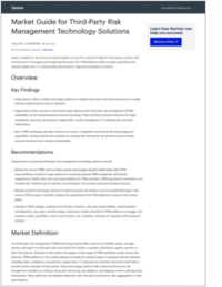 Gartner® Report: Market Guide for Third-Party Risk Management Technology Solutions