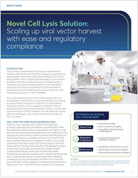 Novel Cell Lysis Solution: Scaling up viral vector harvest with ease and regulatory compliance