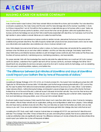 Building a Case for Business Continuity