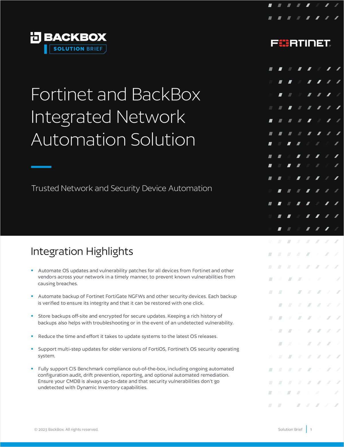 Fortinet and BackBox Integrated Network Automation Solution