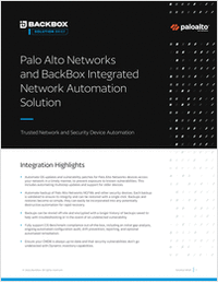 Palo Alto and BackBox Integrated Network Automation Solution