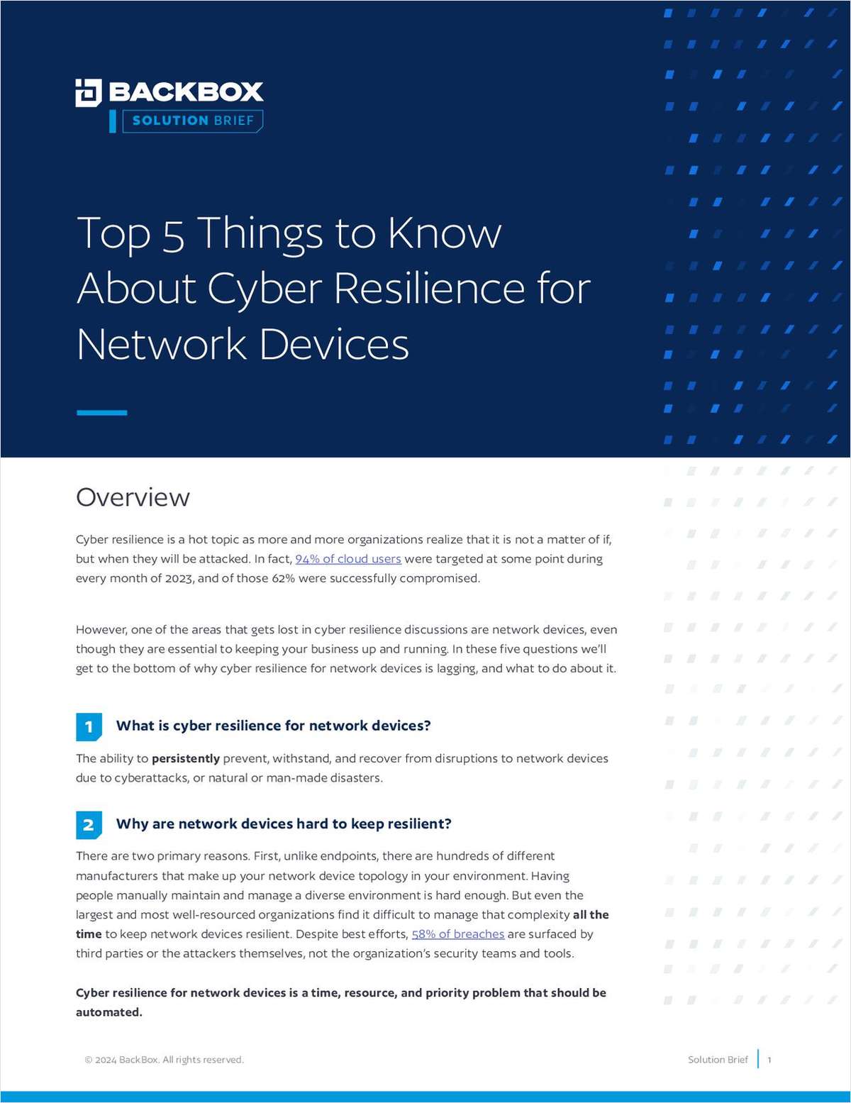 Top 5 Things to Know About Cyber Resilience for Network Devices