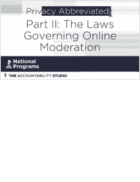 The Laws Governing Online Moderation and Safety