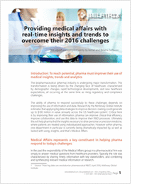 Providing Medical Affairs with Real Time Insights and Trends to Overcome Their 2016 Challenges