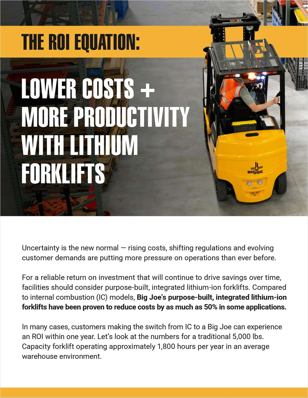 Lithium Forklifts Cut Operating Costs by 50% in ROI Study
