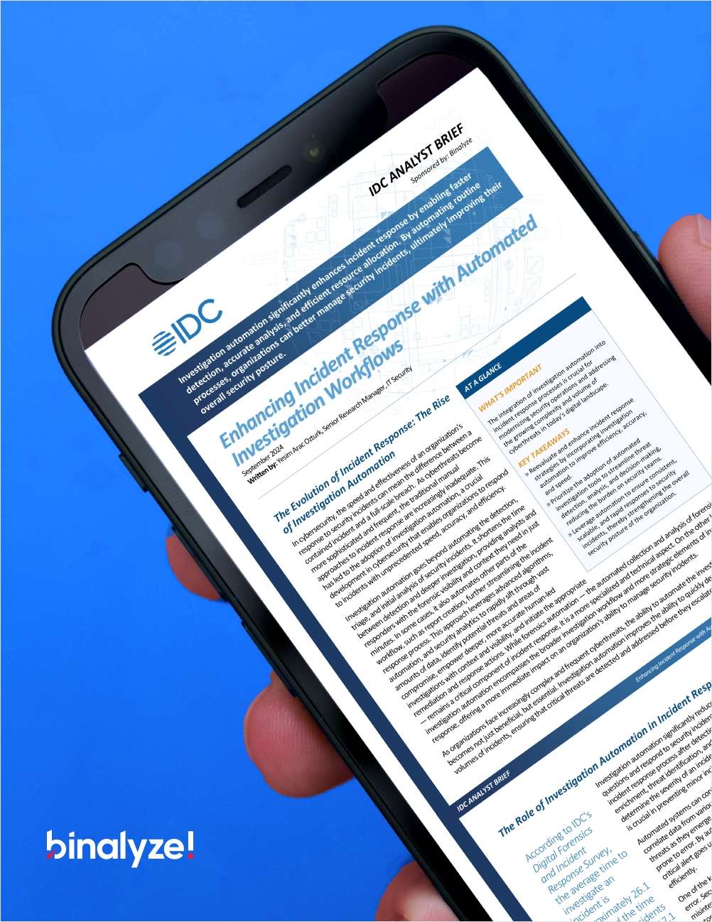 IDC Analyst Brief: Enhancing Incident Response with Automated Investigation Workflows