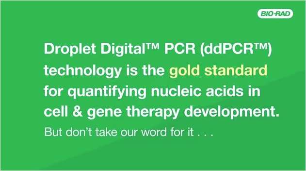 Bio-Rad Droplet Digital PCR (ddPCR) Technology is the Gold Standard for Quantifying Nucleic Acids in Cell & Gene Therapy Development