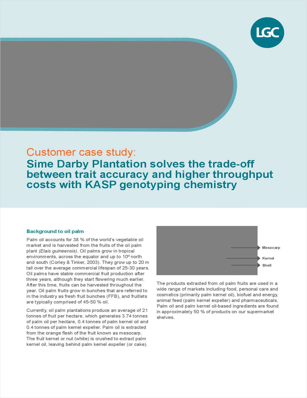 Sime Darby Plantation Solves the Trade-Off Between Trait Accuracy and Higher Throughput Costs With KASP Genotyping Chemistry
