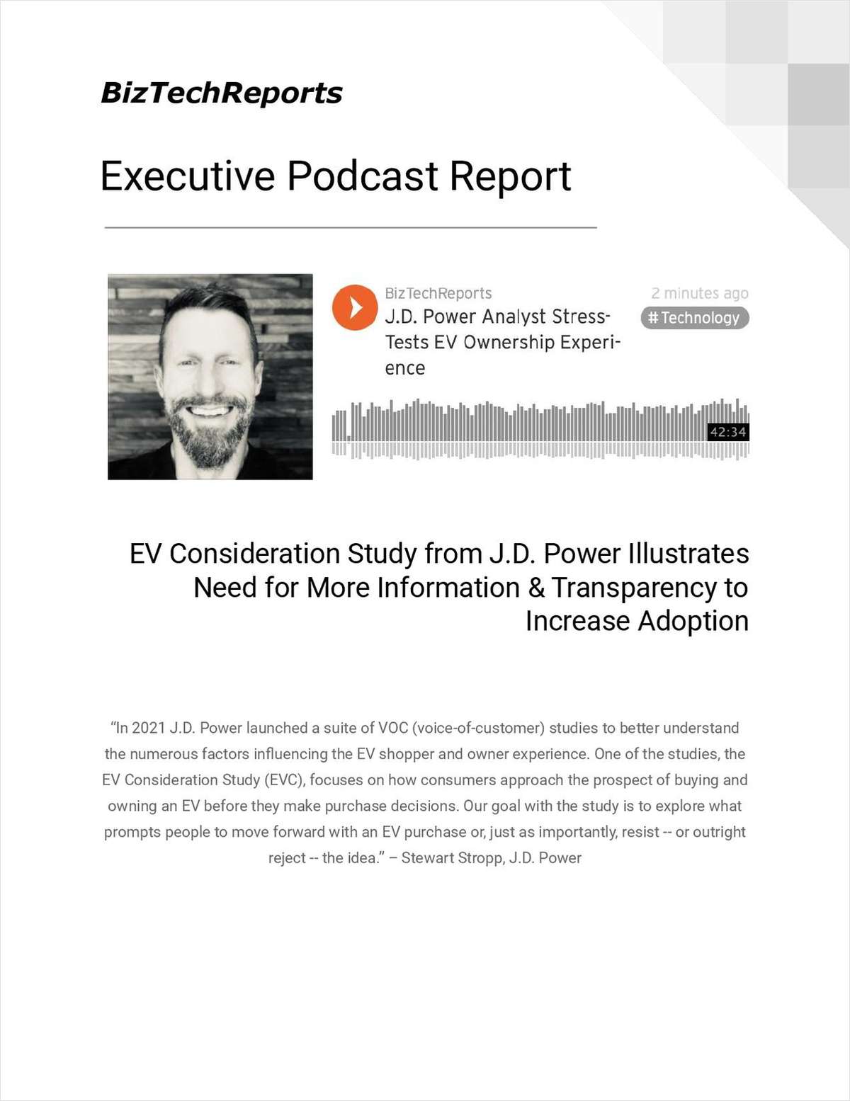 EV Consideration Study from J.D. Power Illustrates Need for More Information & Transparency to Increase Adoption