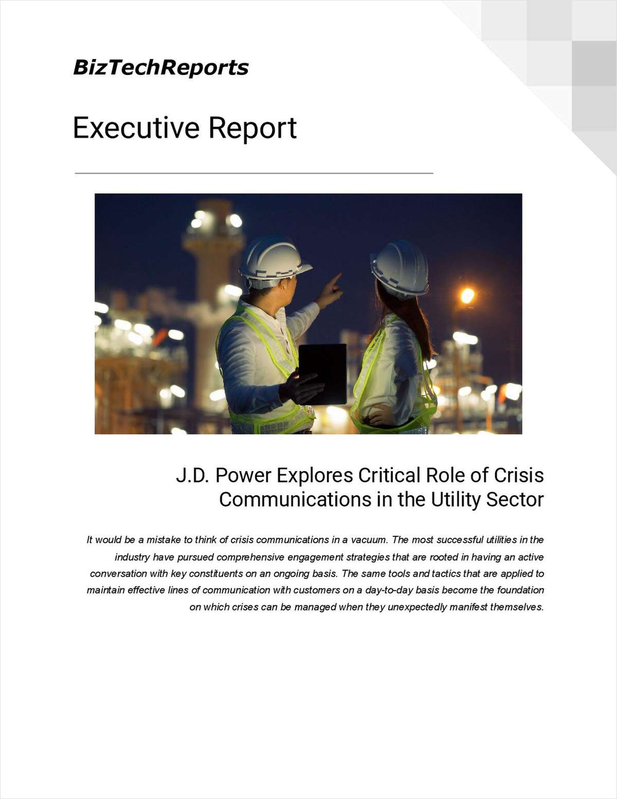 J.D. Power Explores Critical Role of Crisis  Communications in the Utility Sector