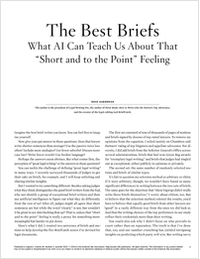 The Best Briefs: What AI Can Teach Us About That 'Short and to the Point' Feeling