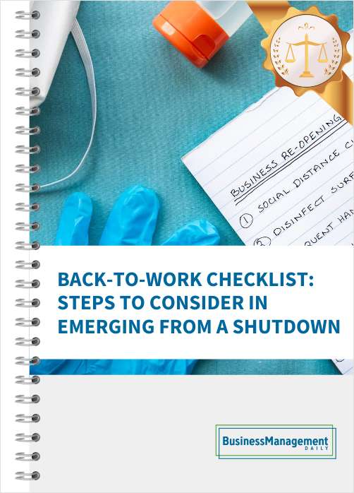 Back-to-Work Checklist: Steps to Consider in Emerging From a Shutdown