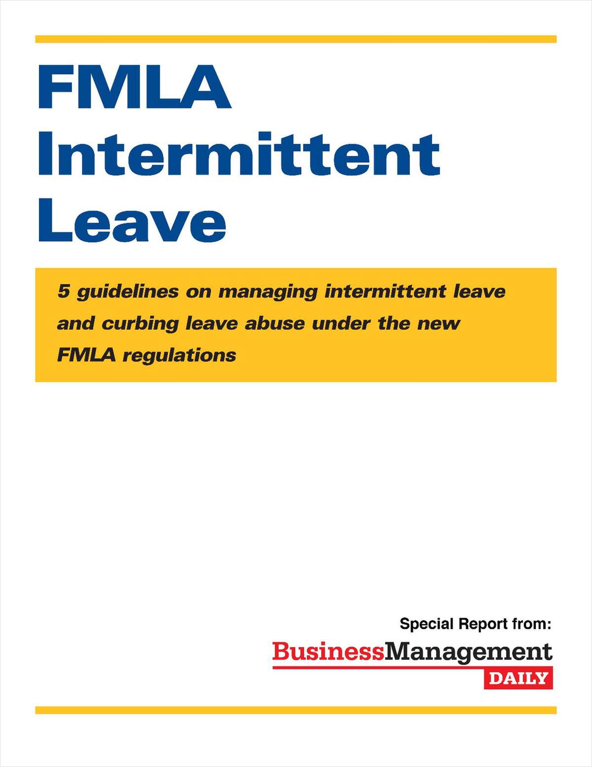 Fmla intermittent leave