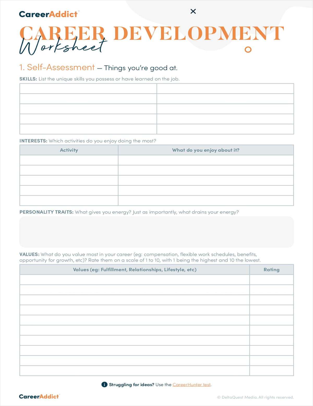 Career Development Worksheet