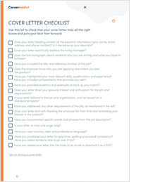 Cover Letter Checklist