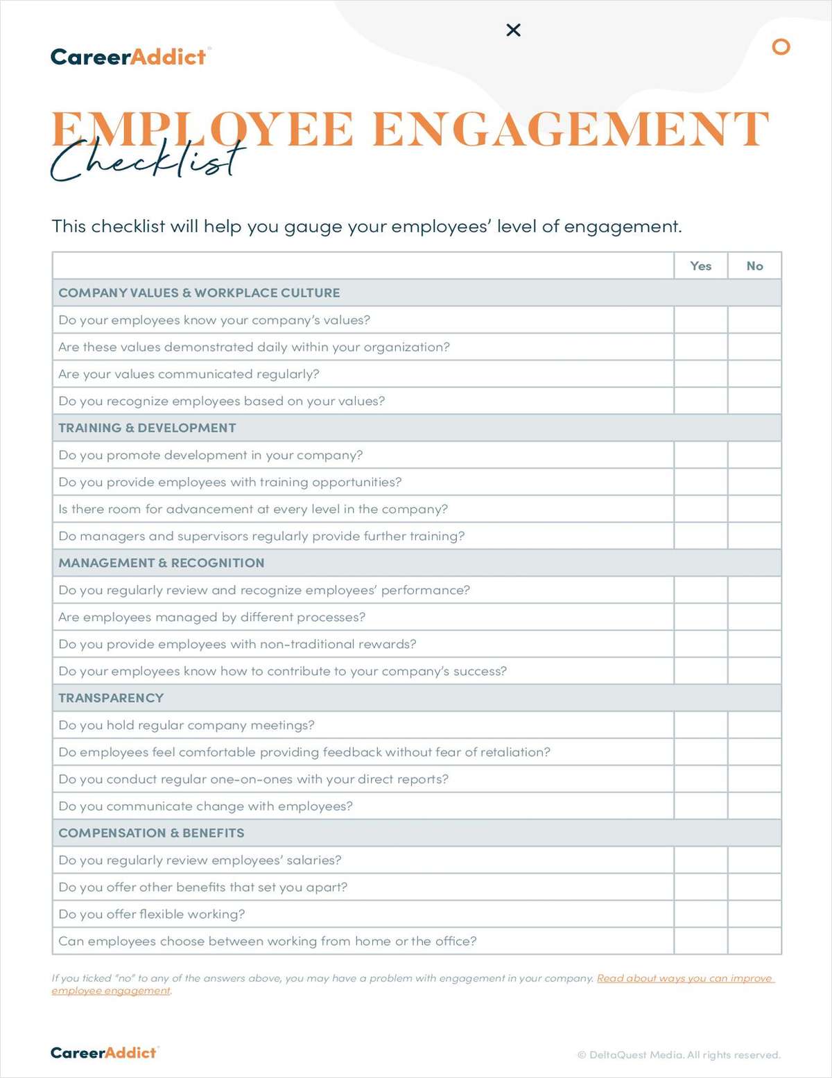 Employee Engagement Checklist