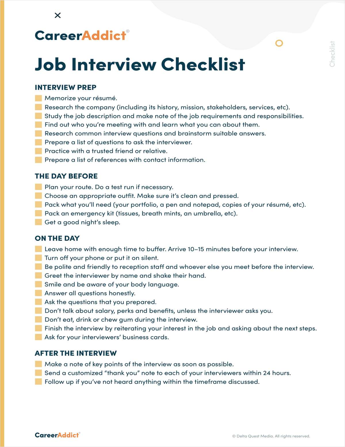 Job Interview Checklist