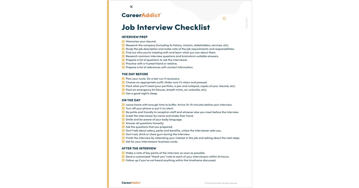 Job Interview Checklist