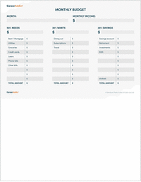 Monthly Budget Sheet