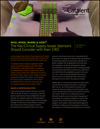 Key Clinical Supply Issues Sponsors Should Consider with their CRO