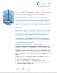 Integrated Solutions for Advanced Therapies