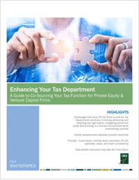 Enhancing Your Tax Department: A Guide to Co-Sourcing Your Tax Function for Private Equity & Venture Capital Firms