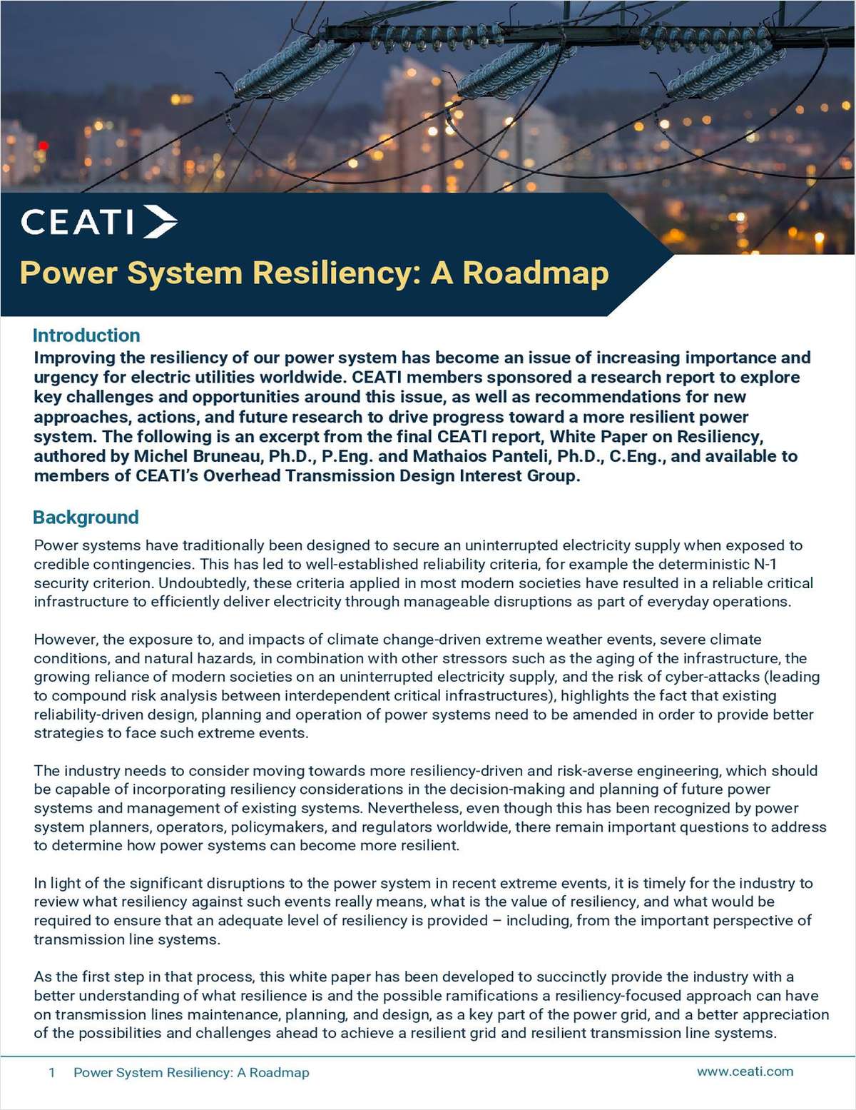 Power System Resiliency: A Roadmap