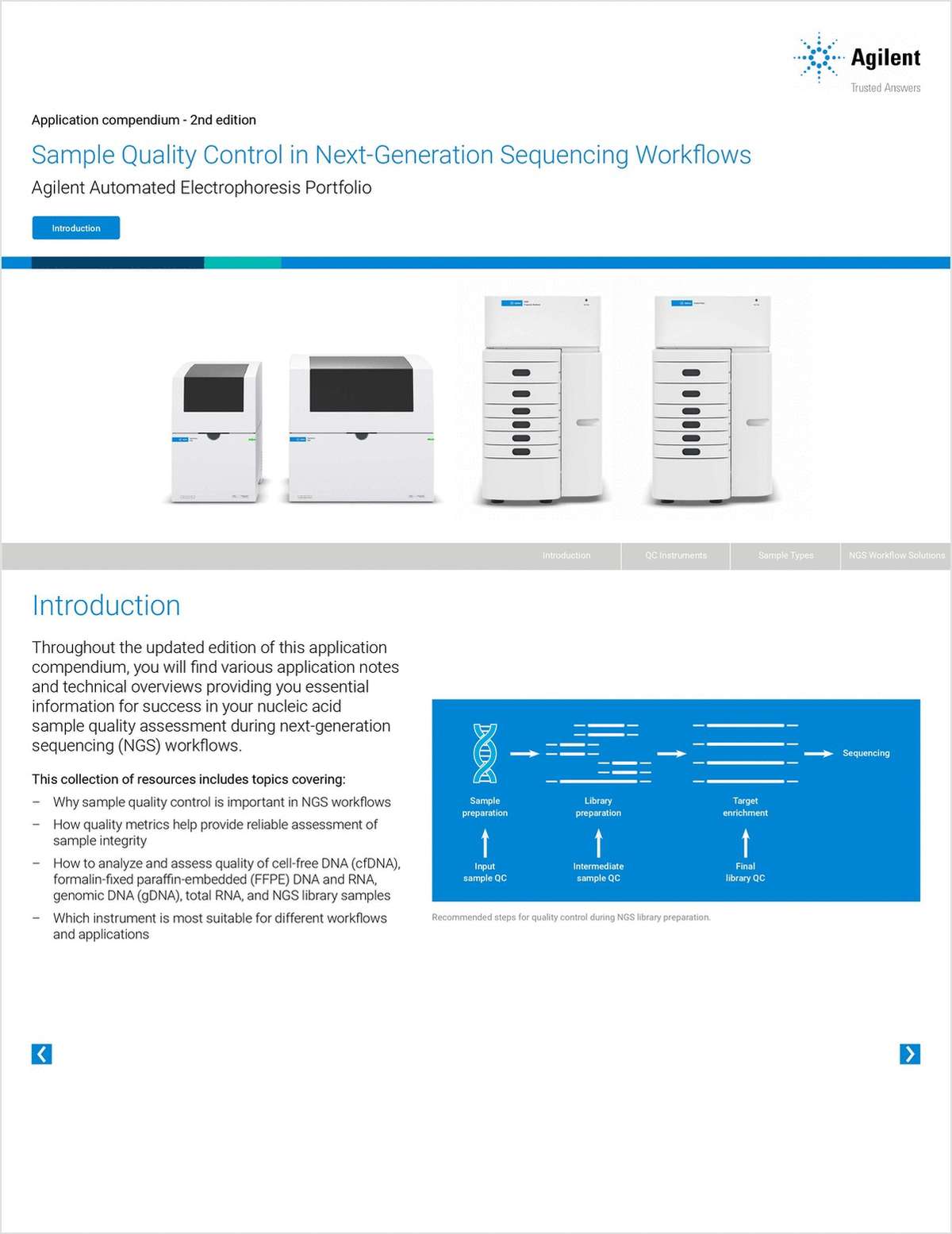 Sample Quality Control In Next-Generation Sequencing Workflows: Agilent Automated Electrophoresis Portfolio