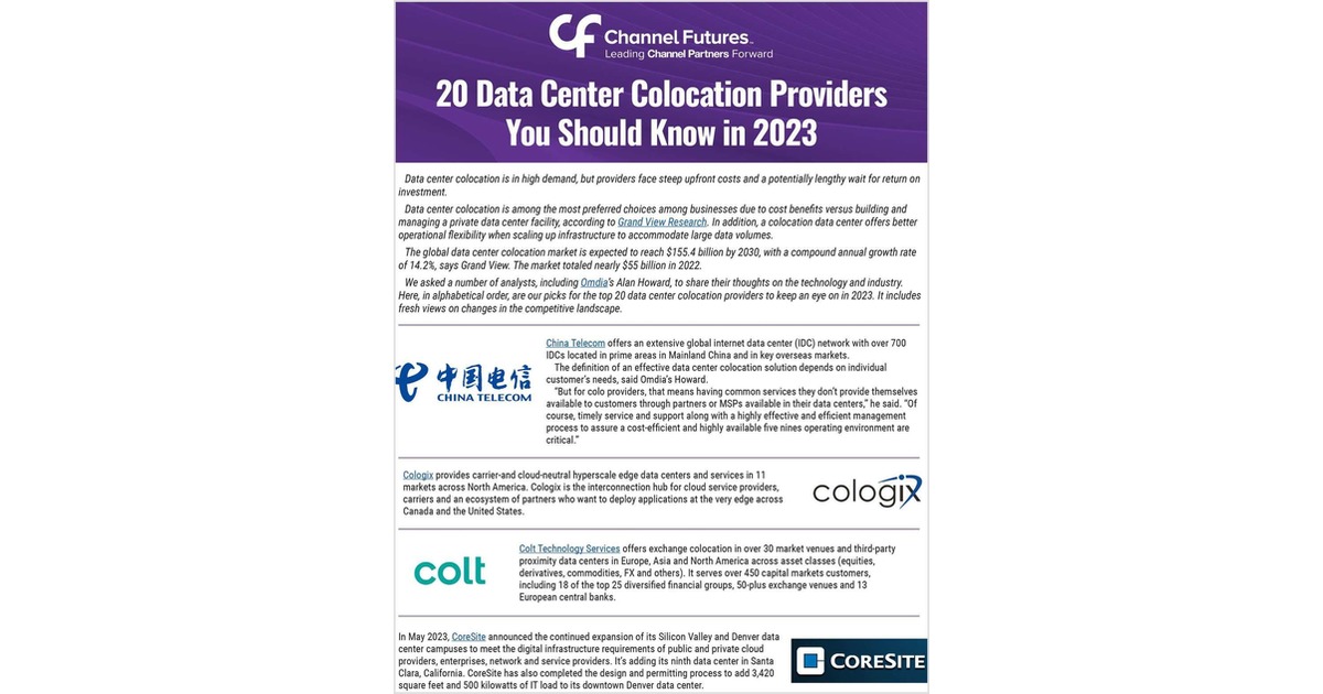 The Top 20 Data Center Colocation Providers to Know in 2023, Free ...