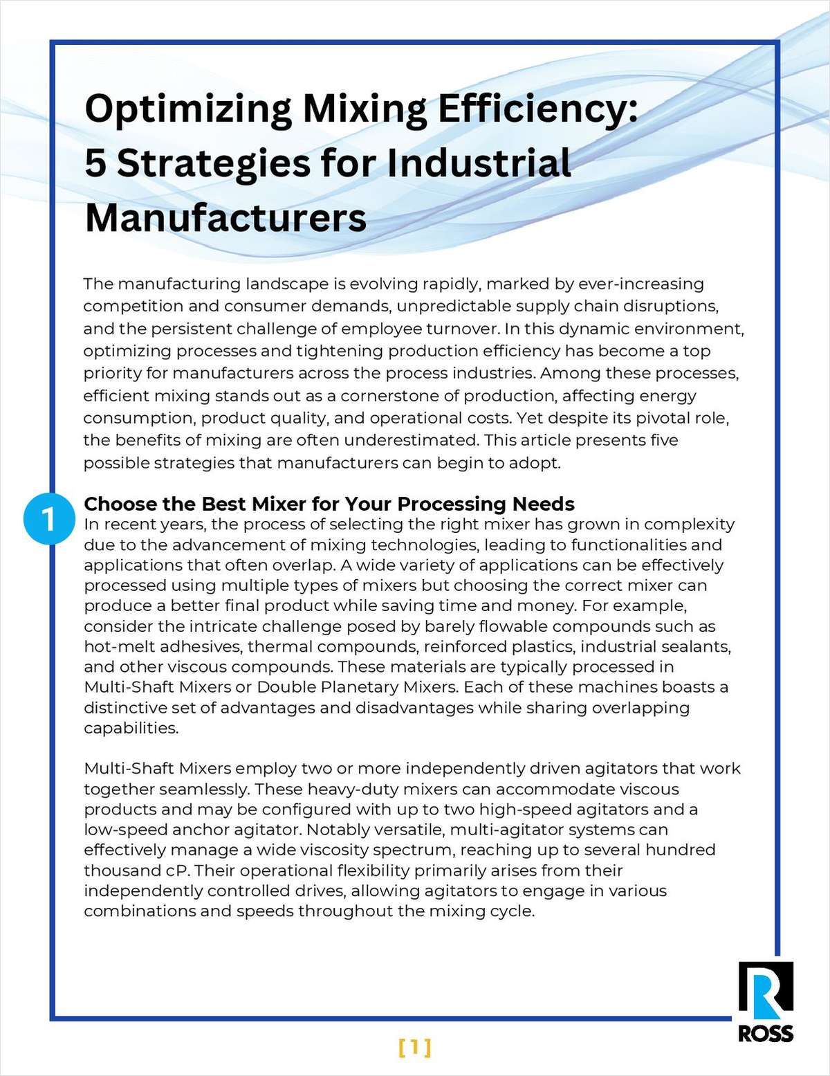 Optimizing Mixing Efficiency: 5 Strategies for Industrial Manufacturers