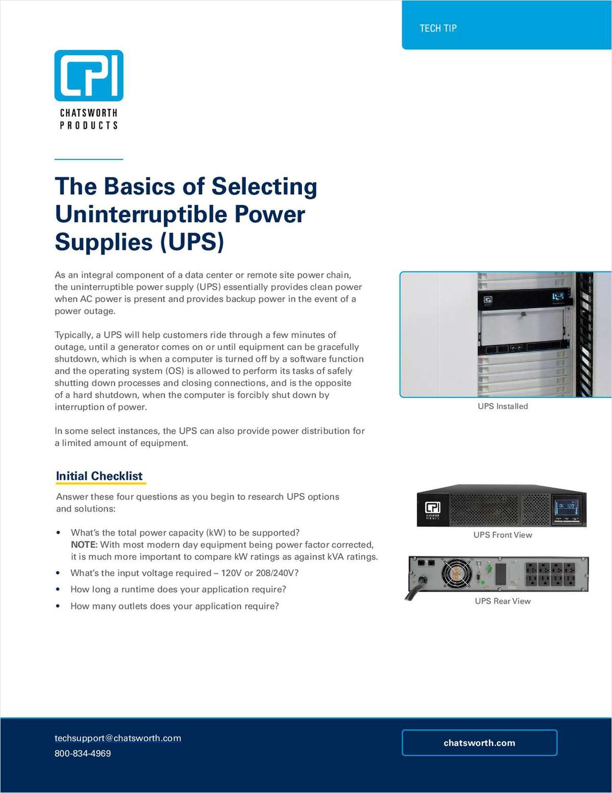 The Basics of Selecting Uninterruptible Power Supplies (UPS) Free Tips