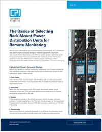 The Basics of Selecting Rack-Mount Power Distribution Units for Remote Monitoring