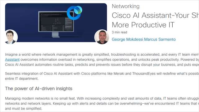 Cisco AI Assistant-Your Shortcut to Smarter, More Productive IT