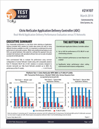 Citrix NetScaler Application Delivery Controller (ADC): Real-World Application Delivery Performance Evaluation versus F5 Networks