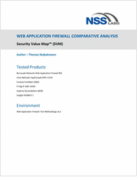 NSS Labs Web Application Firewall Comparative Analysis - Security Value Map