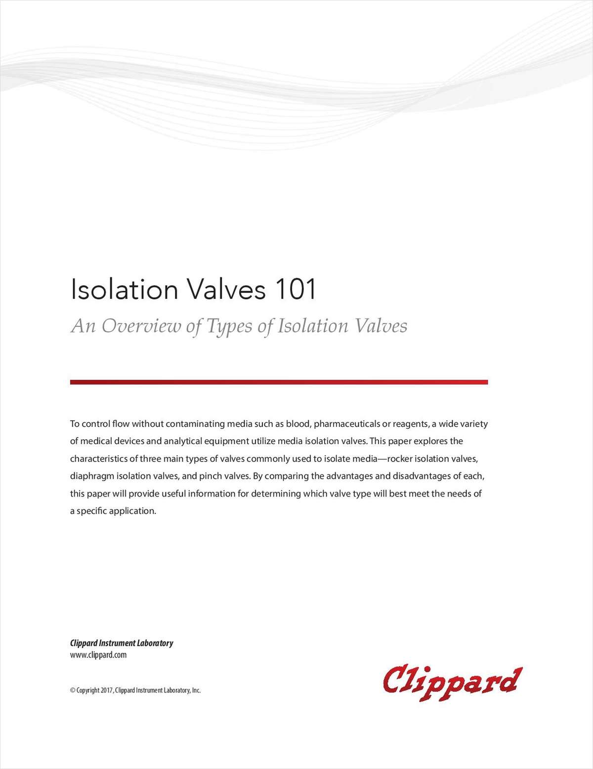 An Overview of Different Types of Medica Isolation Valves