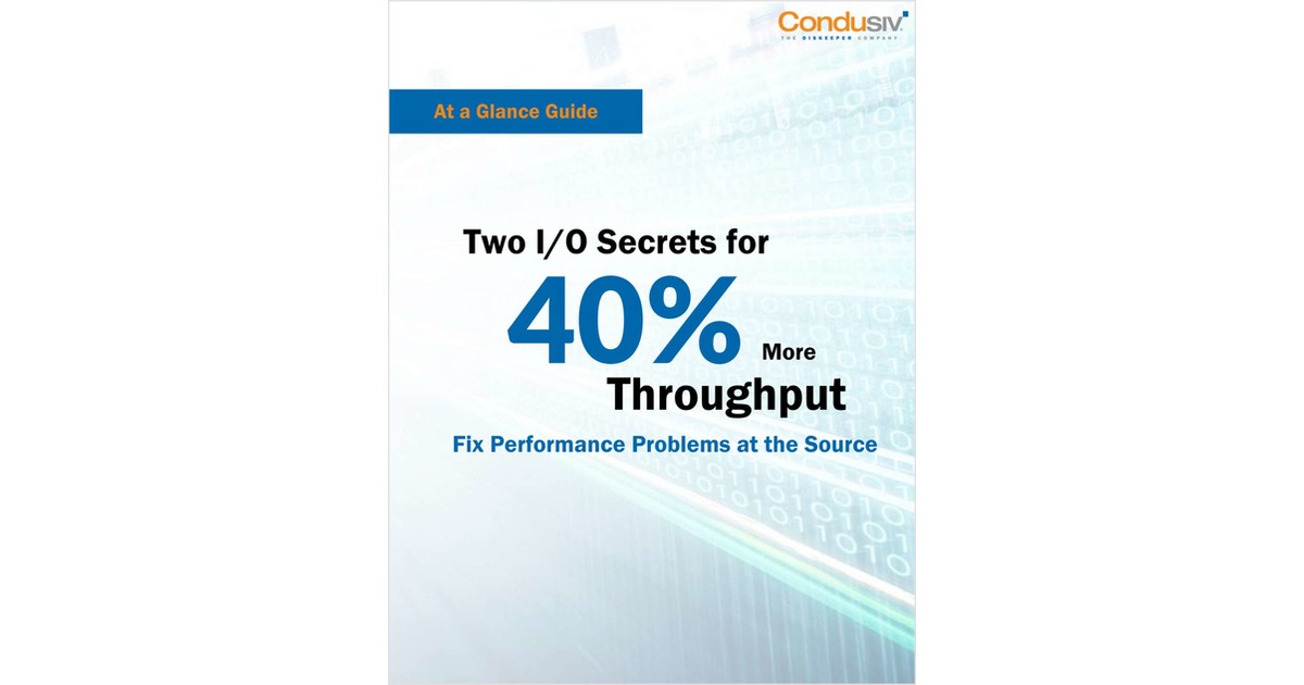 Two I/O Secrets for 40% More Throughput