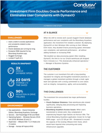 Investment Firm Doubles Oracle Performance and Eliminates User Complaints with DymaxIO