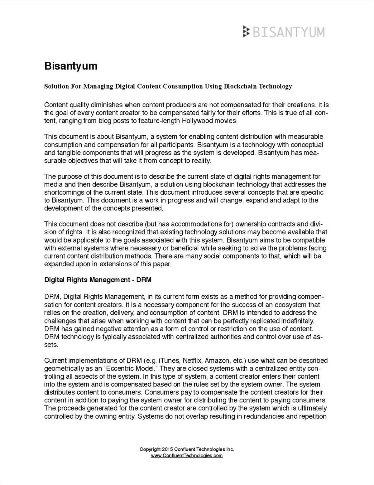 Bisantyum - Solution For Managing Digital Content Consumption Using Blockchain Technology