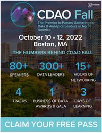 Chief Data & Analytics Officer, Fall October 10-12, 2022 Boston, MA