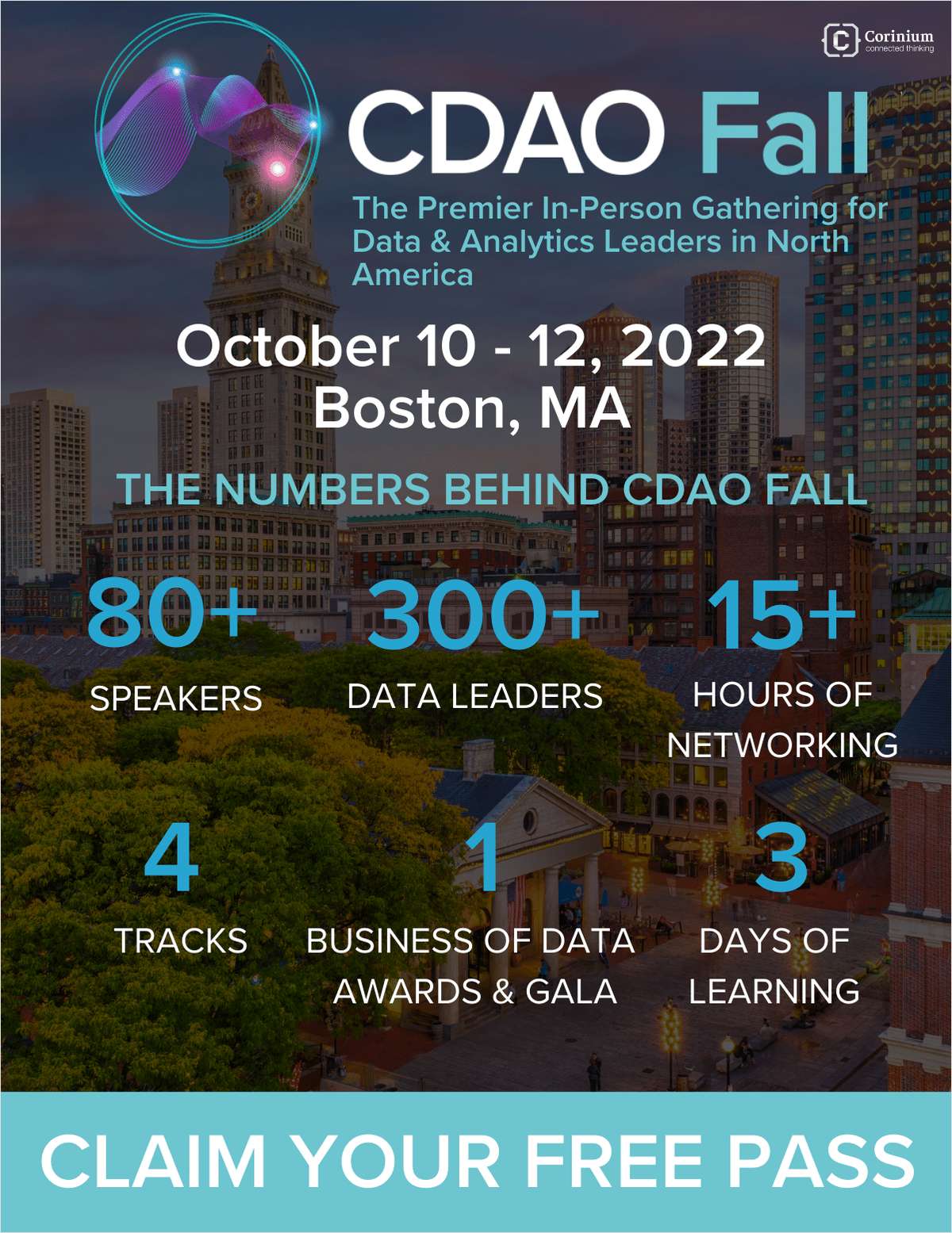 Chief Data & Analytics Officer, Fall | October 10-12, 2022 | Boston, MA