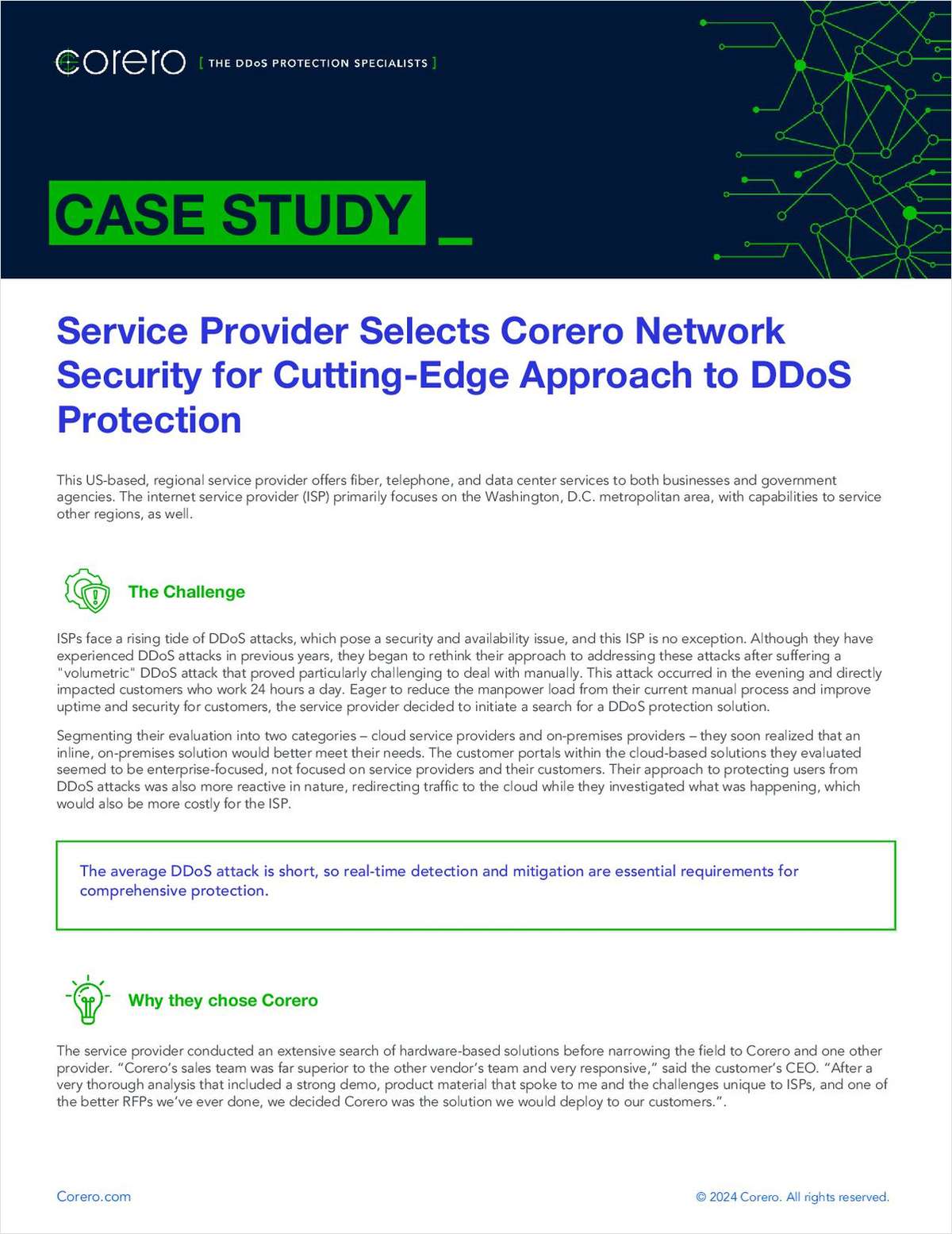 Crushing DDoS in Seconds: ISP Trusts Corero's SmartWall