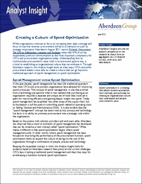 Creating a Culture of Spend Optimization: An Aberdeen Group Analyst Insight